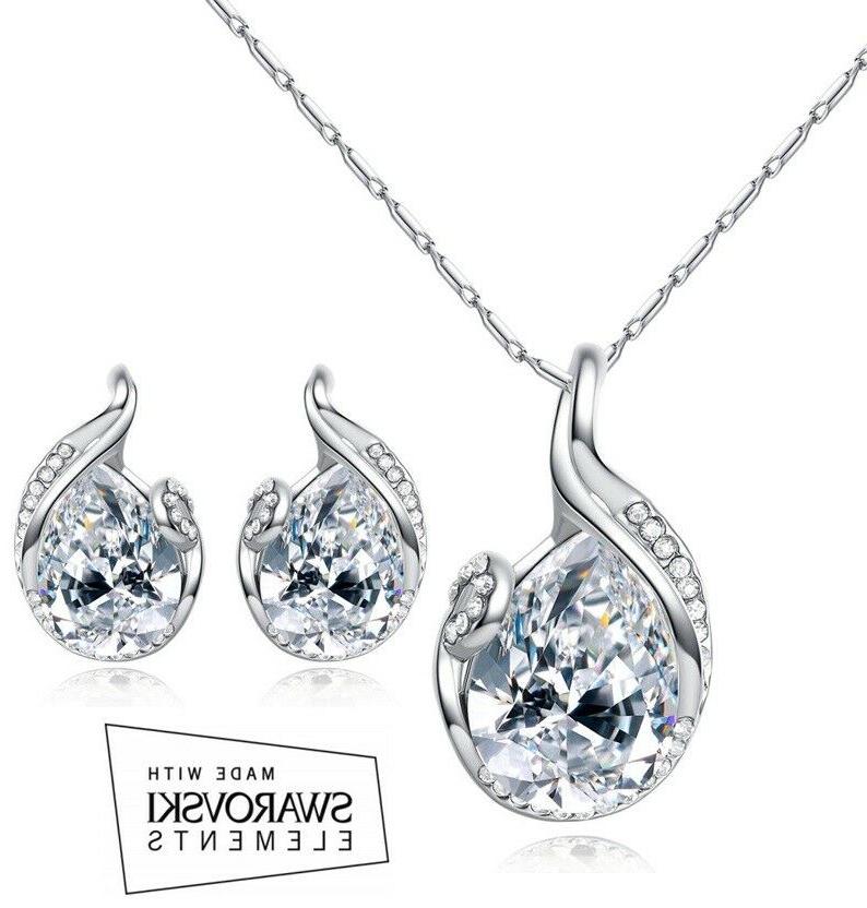 collana donna goccia orecchini regalo cristallo coppia