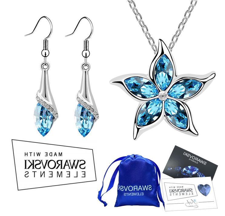 collana donna swarovski elements orecchini omaggio cristallo