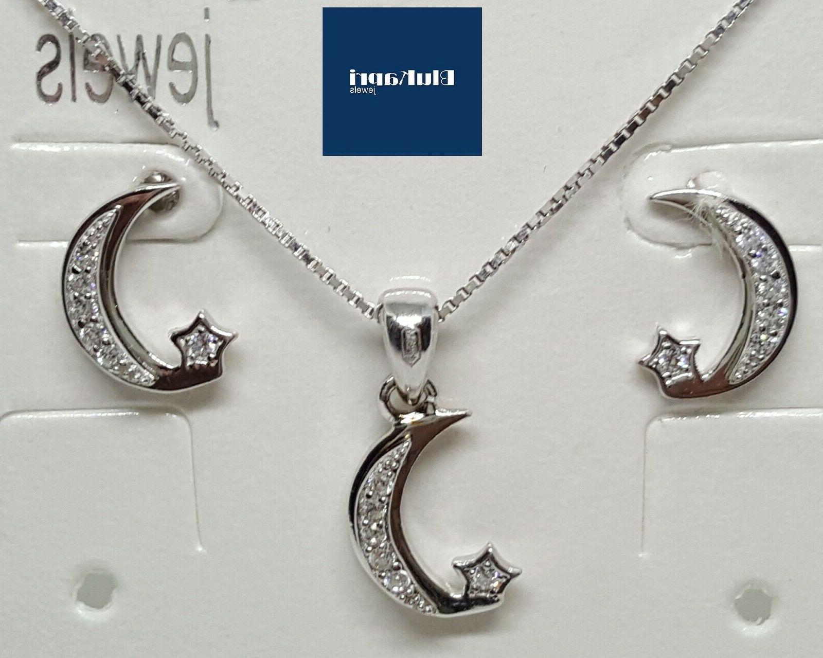 collana in argento 925 ciondolo luna con