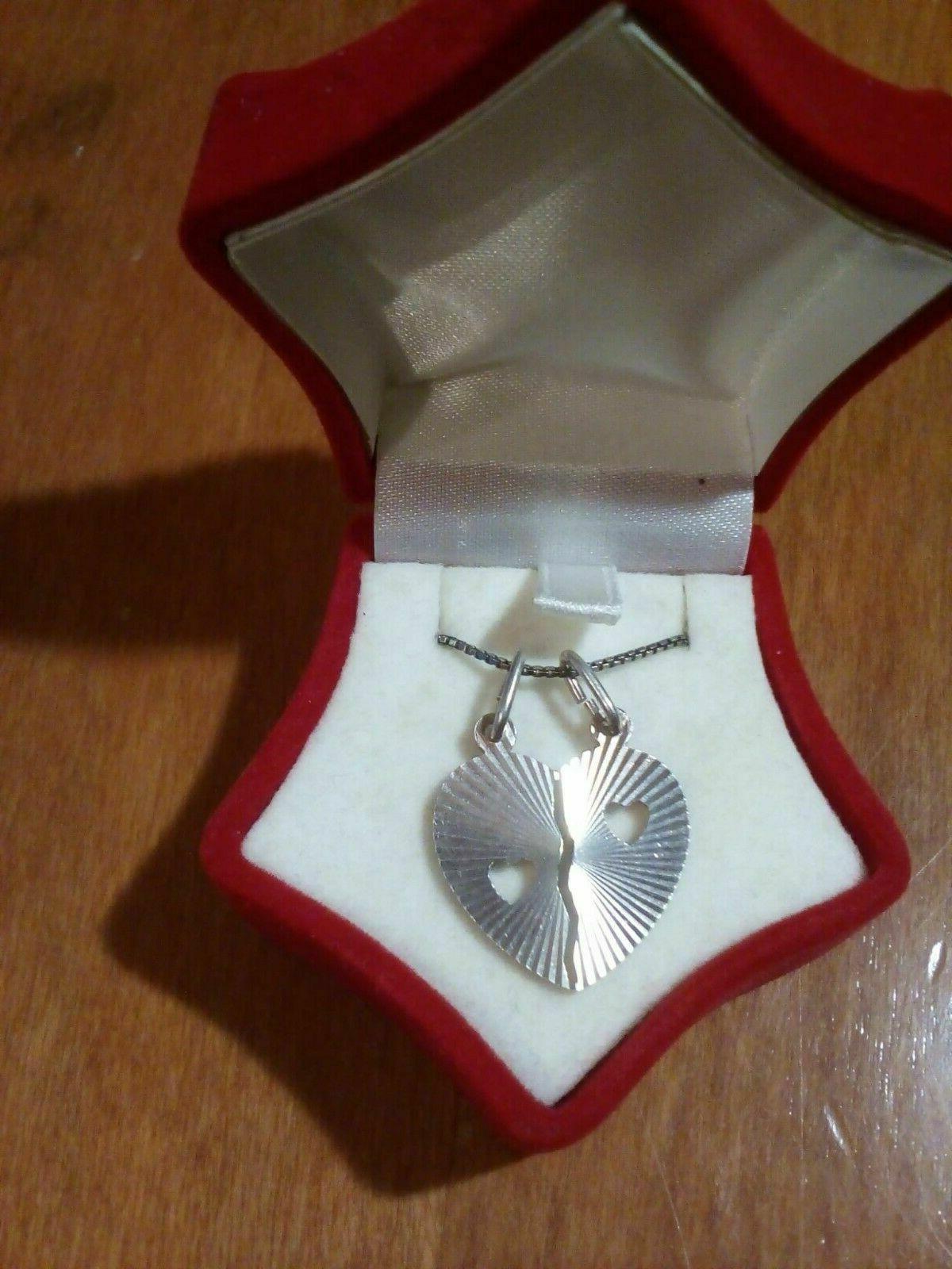 collana in argento 925 pendente cuore spezzato