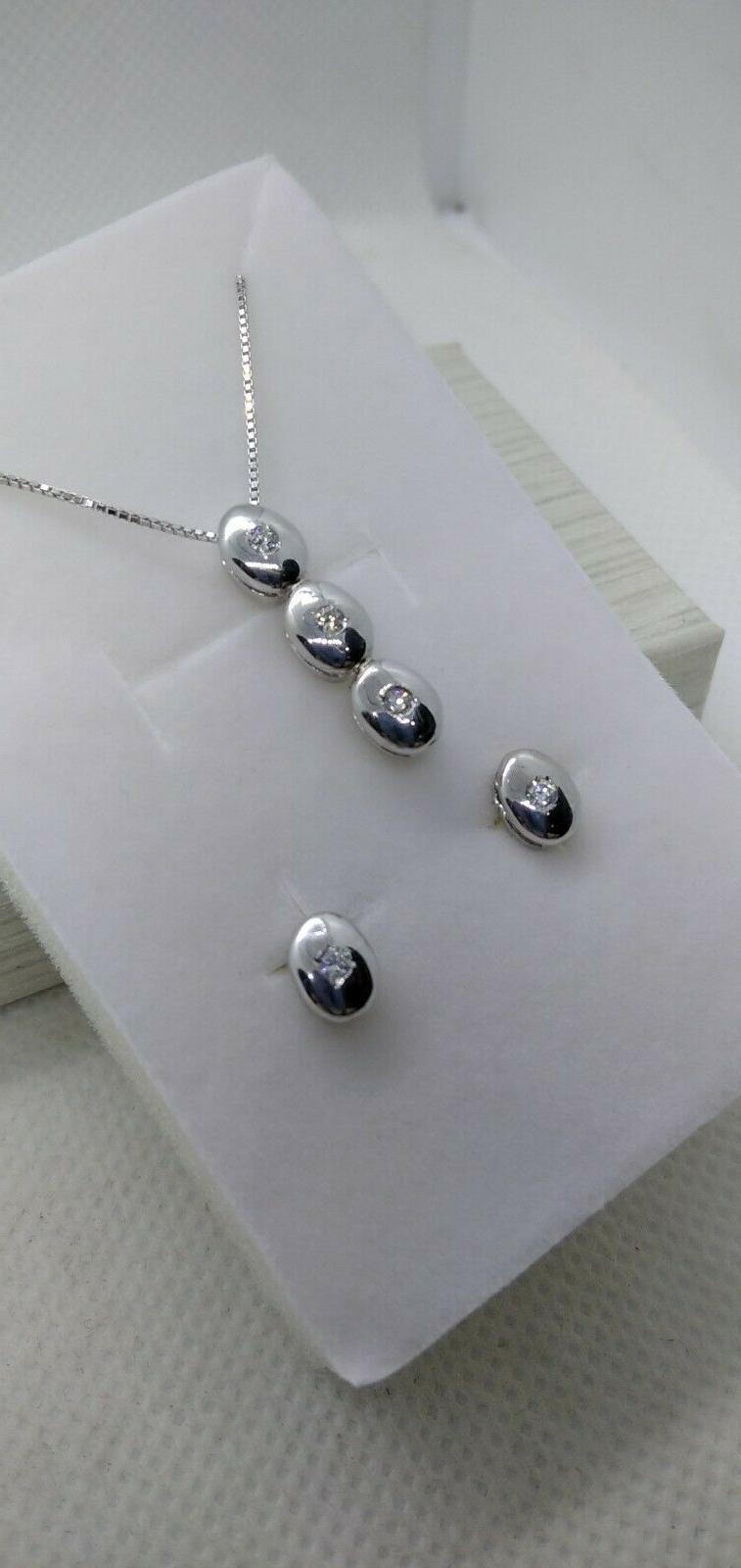 collana orecchini argento parure trilogy cipollina zirconi