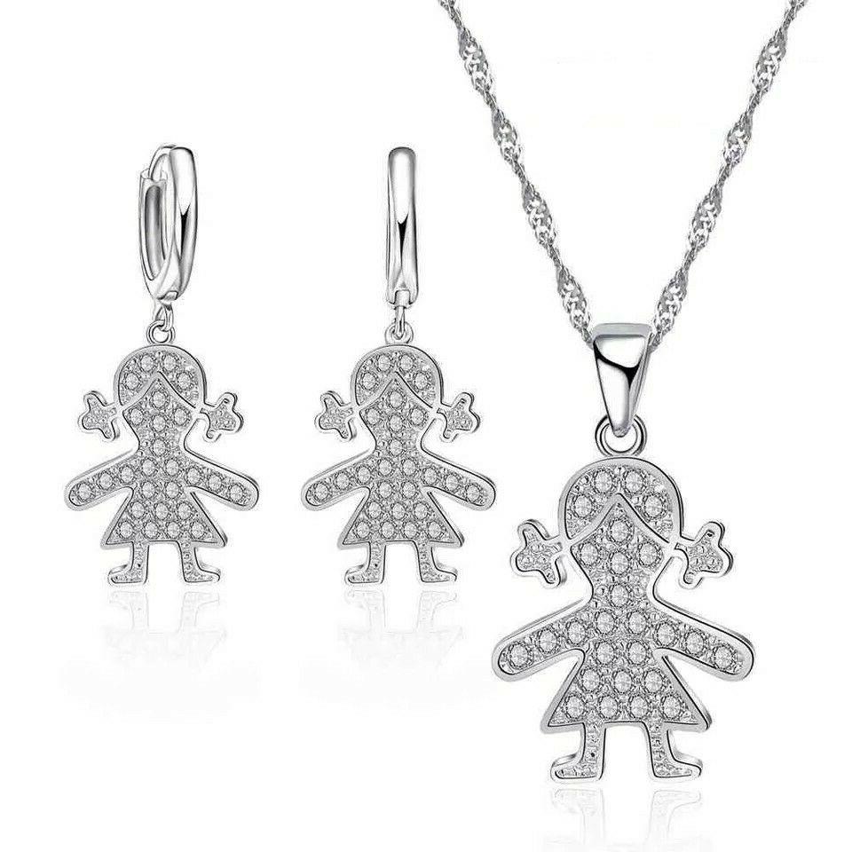 collana donna orecchini bebe amore materno 925