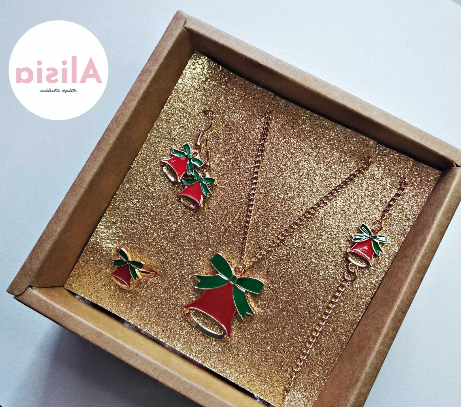 completo campanella natale collana bracciale orecchini anell