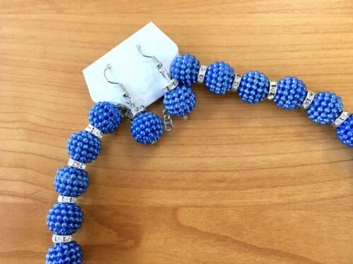 completo collana e orecchini vari colori bianco