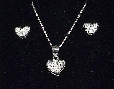 completo cuori donna collana orecchini in argento