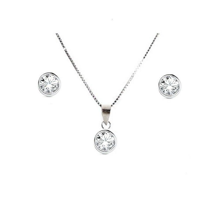 completo donna collana e orecchini punto luce