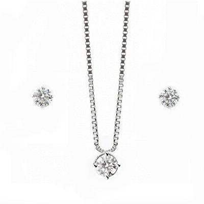 completo donna collana orecchini punto luce in