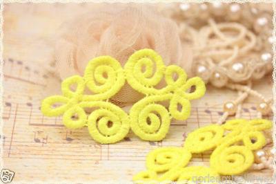 coppia colore giallo fluo pizzo macrame per