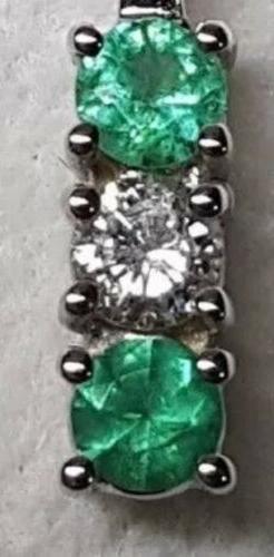 Trilogy Oro Bianco 18 Kt Diamanti E Smeraldi Naturali Regalo