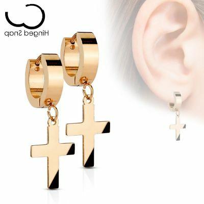 coppia orecchini anelli croce oro rosa