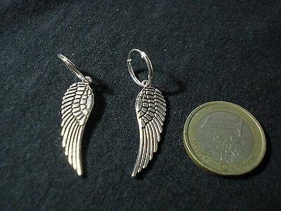 coppia orecchini argento 925 cerchietto liscio ala