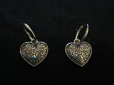 coppia orecchini argento 925 cerchietto liscio cuore