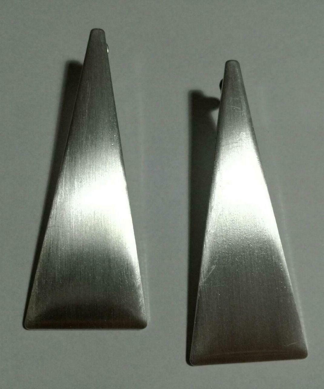 coppia orecchini bigiotteria donna ragazza triangolo satinat