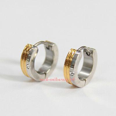 coppia orecchini cerchio donna uomo in acciaio