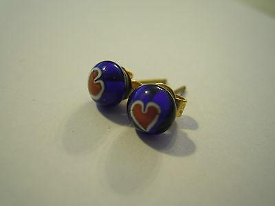 coppia orecchini con cuore cuoricino in vetro