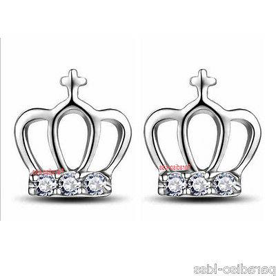coppia orecchini da donna strass corona r68