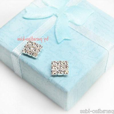 coppia orecchini da donna uomo strass tennis