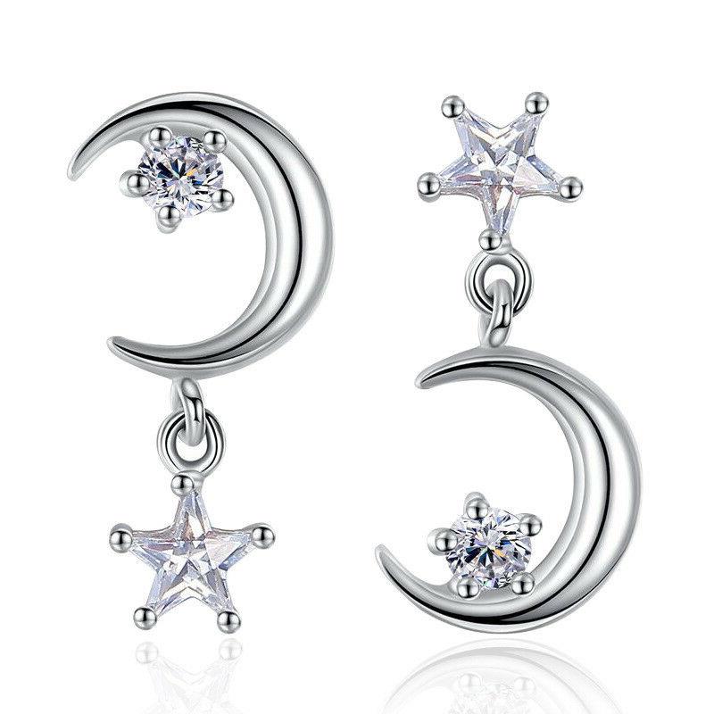 coppia orecchini donna silver argento 925 stella