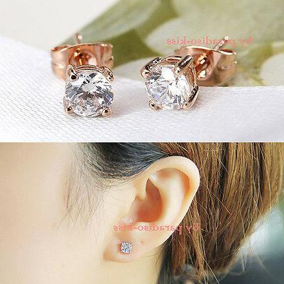 coppia orecchini donna uomo strass 5mm dorato