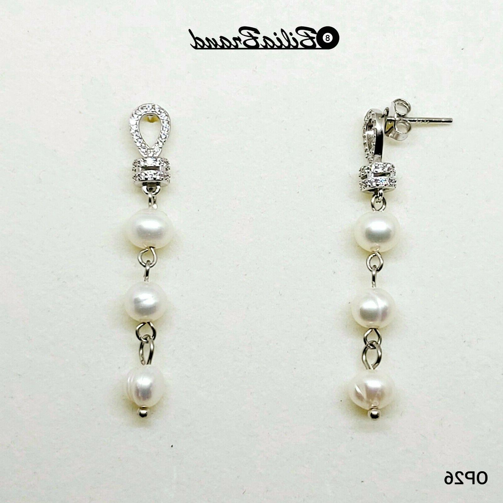 coppia orecchini in argento 925 e perle