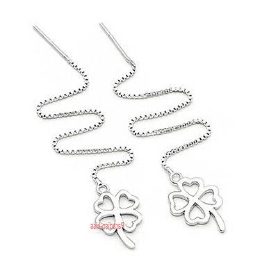 coppia orecchini lunghi da donna quadrifoglio r88