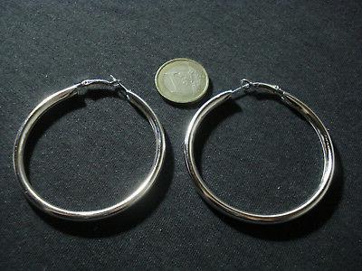 coppia orecchini metallo cerchietto 60 mm argento