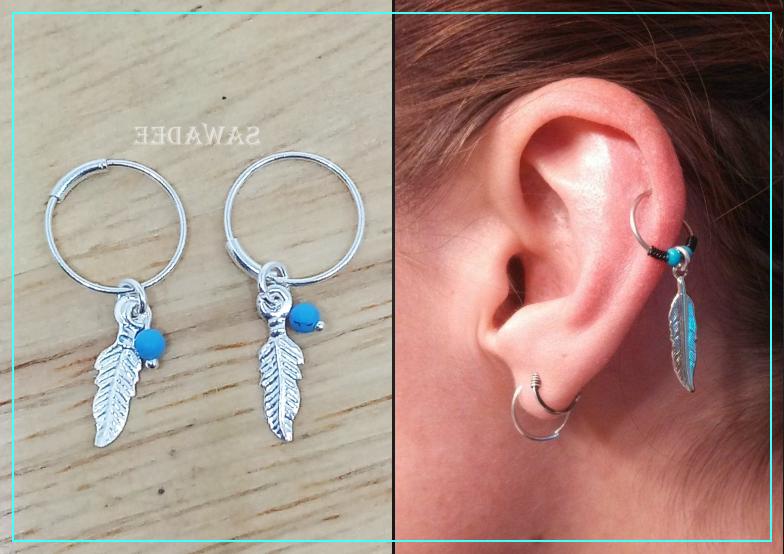 coppia orecchini piercing a cerchietto argento 925