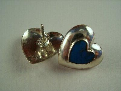 coppia orecchini vintage a cuore in argento