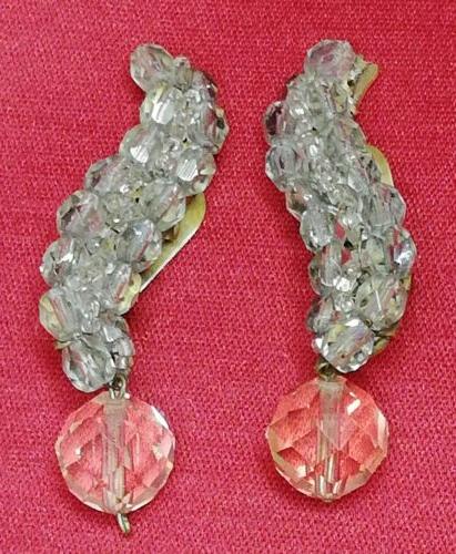 coppia rara orecchini con cristalli swarovski bianchi