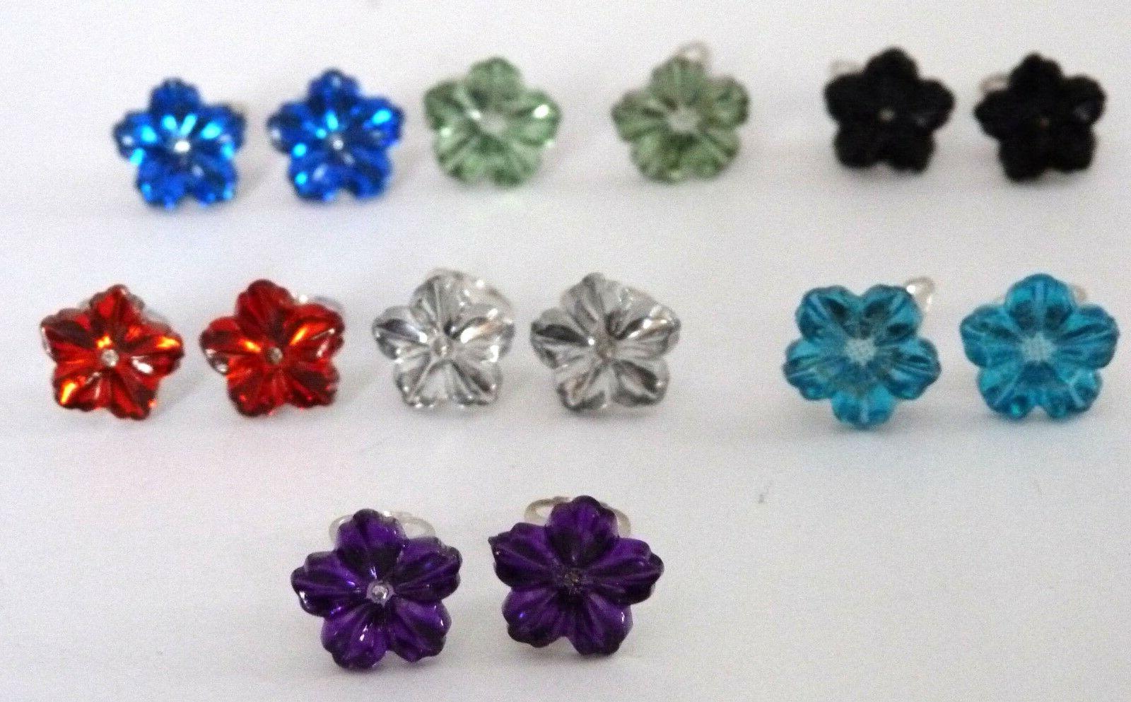 cristallo fiore orecchino ideale bambini 10 colori