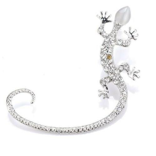 cristallo lucertola orecchini ear cuff