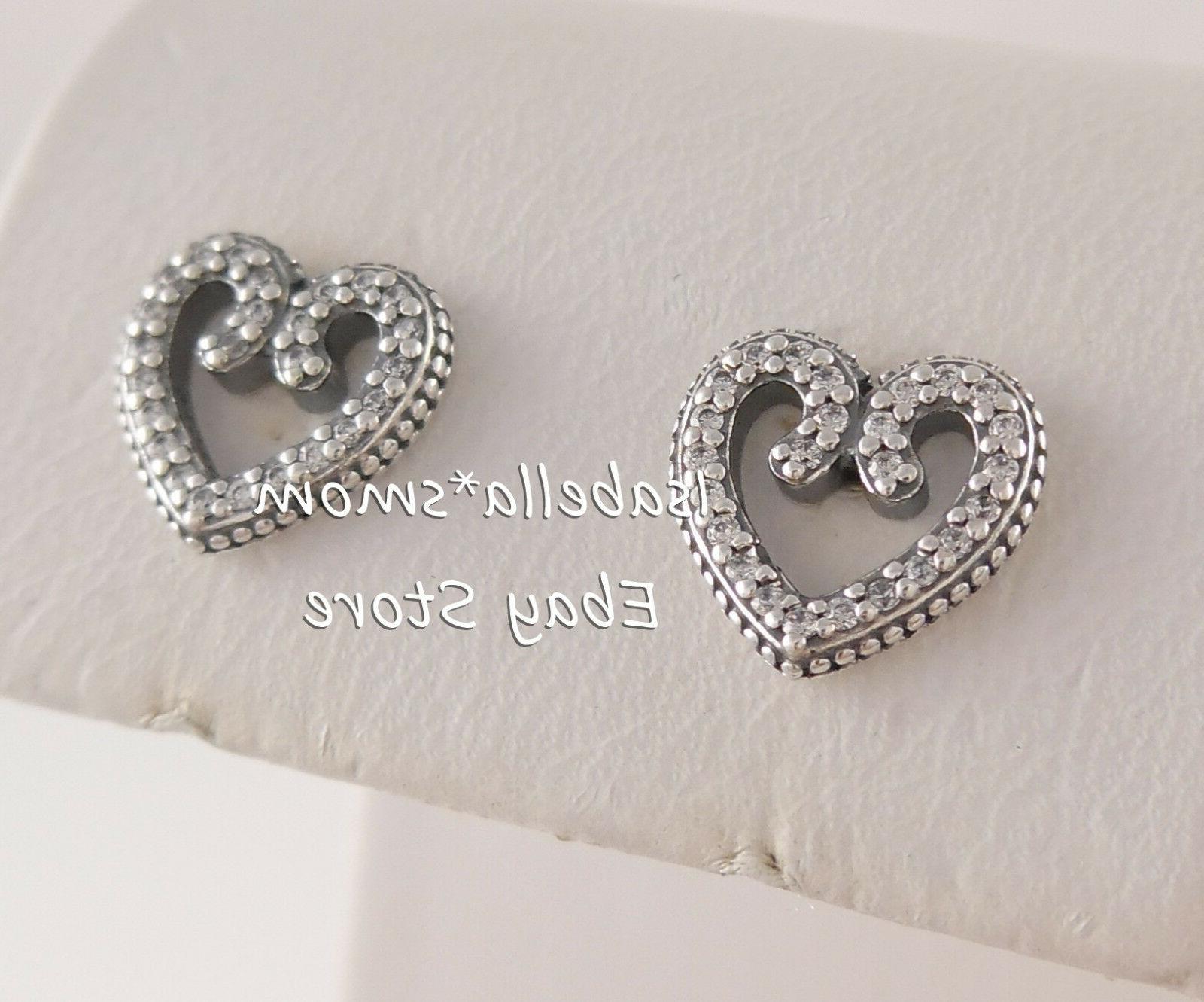 cuore vortici autentico orecchini argento borchie 297099cz