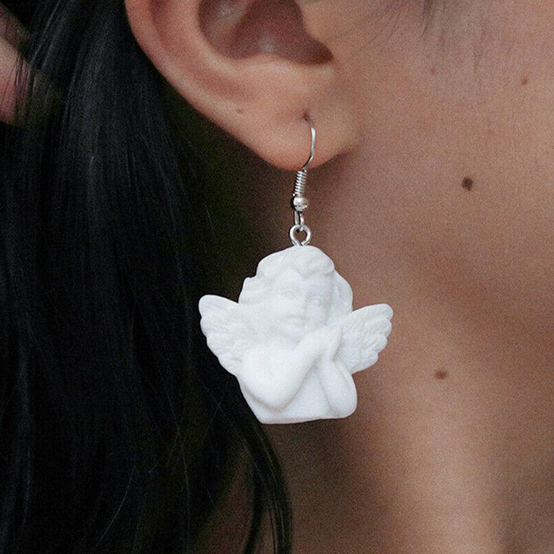 cute cupid angel pendant drop dangle earrings