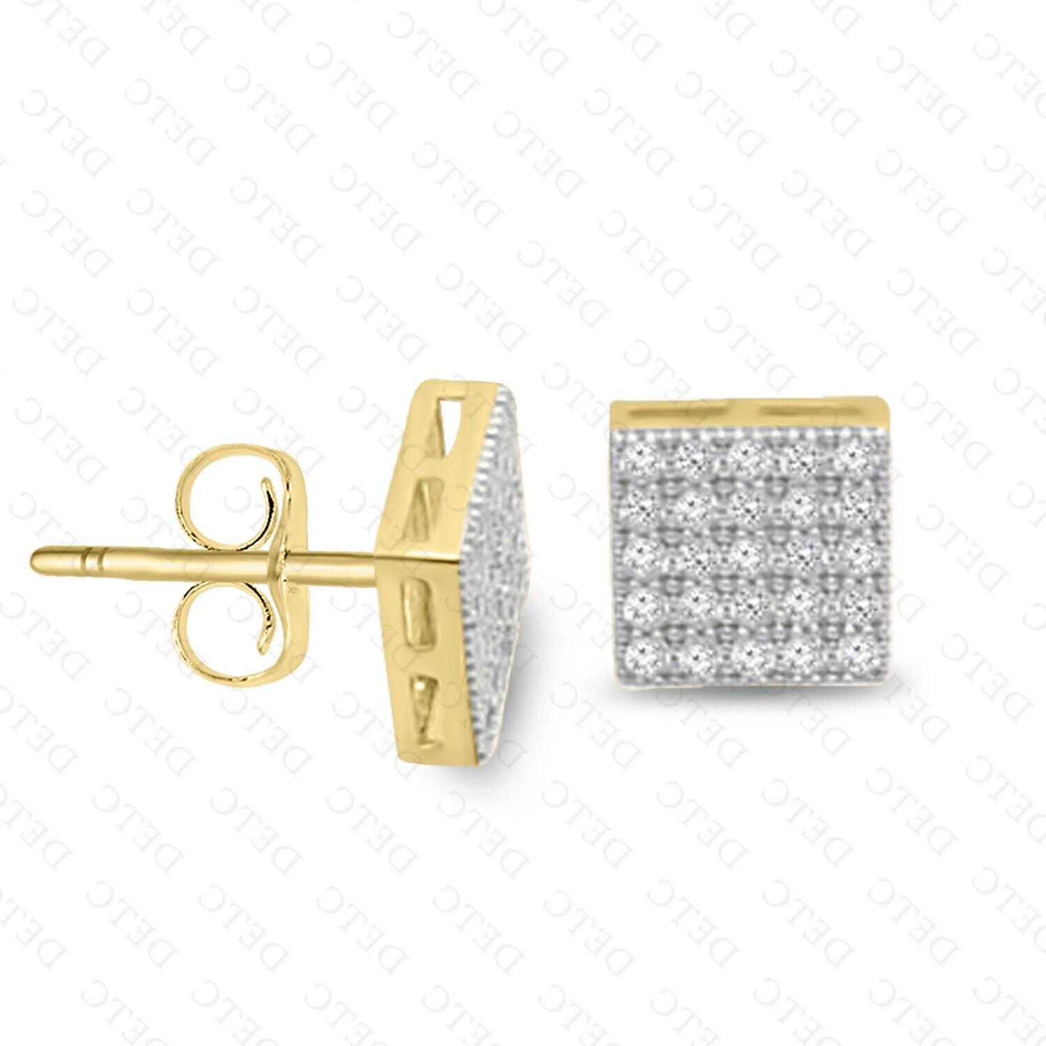 da uomo 10kt vero oro giallo diamante