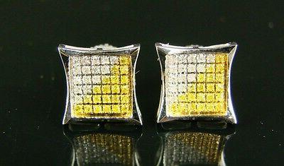 da uomo donna 9mm canarino bianco orecchini