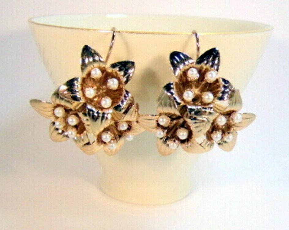 delicati eleganti orecchini donna perle fiori gigli