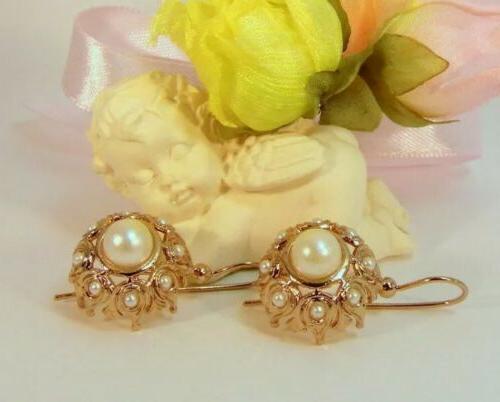 delicati romantici orecchini dorati perle pendenti stile