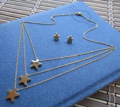 delizioso completo multifilo collana orecchini stelle stelli