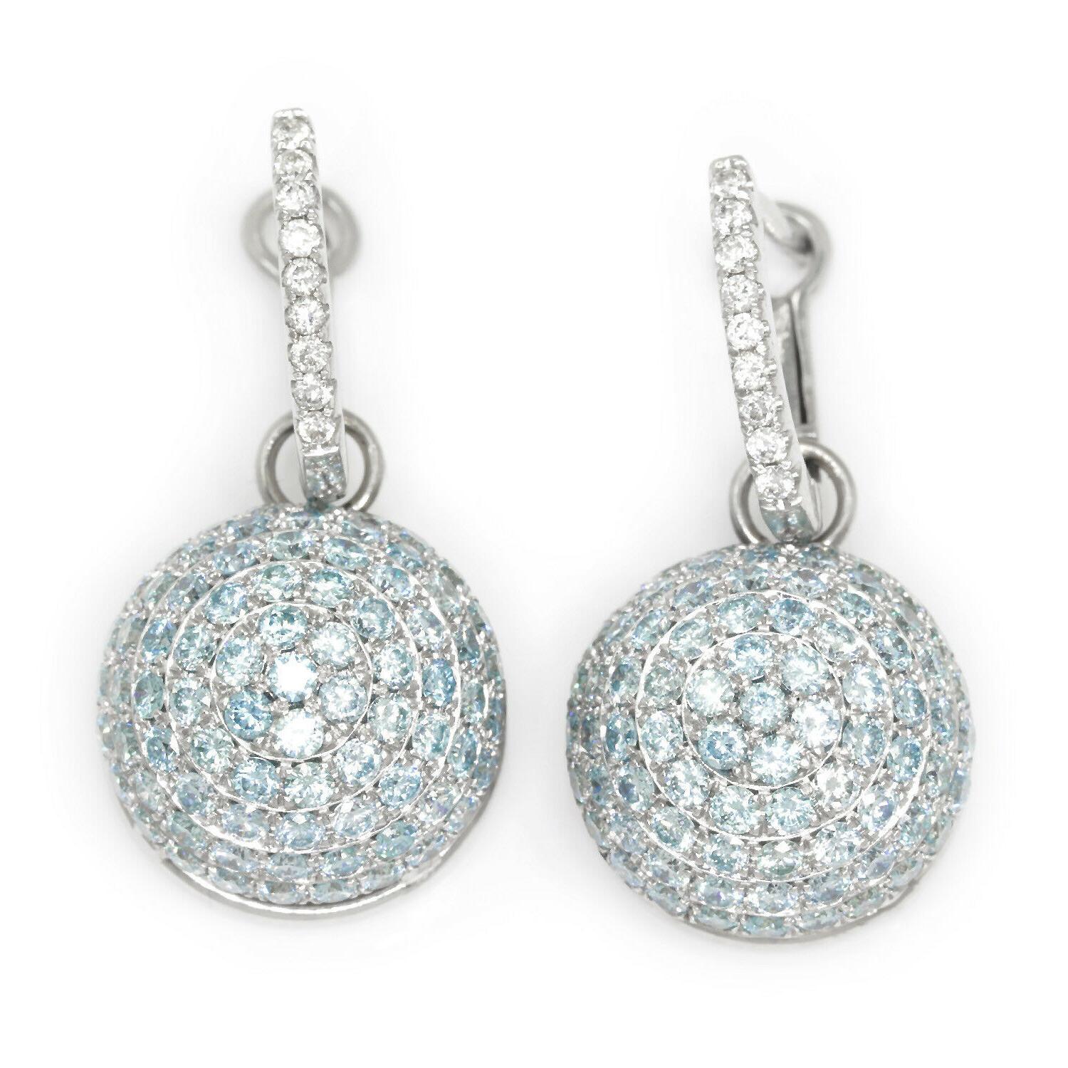 diamante blu a pave set cupola orecchini