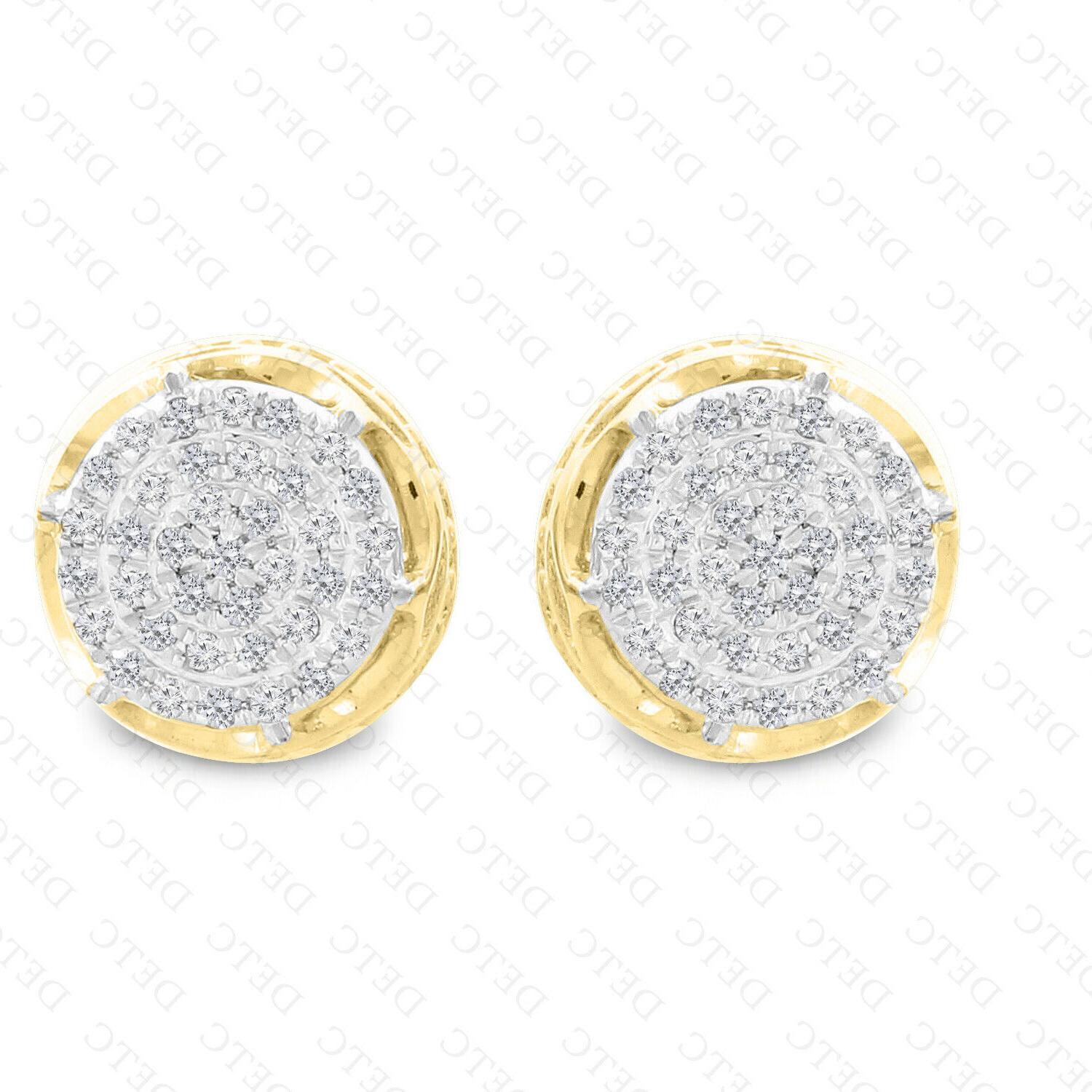 diamante orecchini a lobo 14k oro giallo