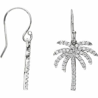 diamante palma albero orecchini in 14k oro