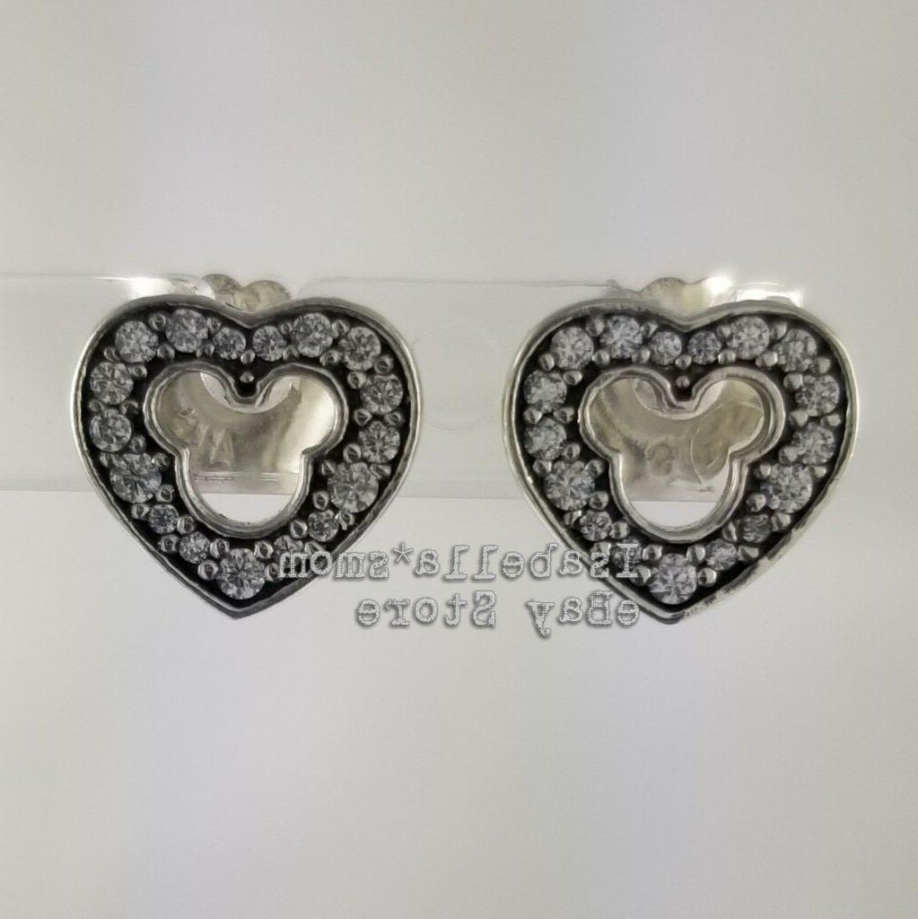 disney mickey silhouette autentico cuore orecchino 290579cz