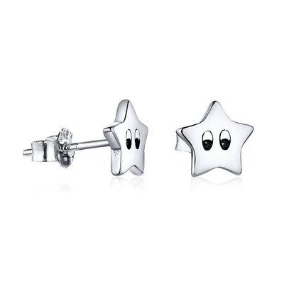 donna 925 orecchini argento sterling bottone twinkle
