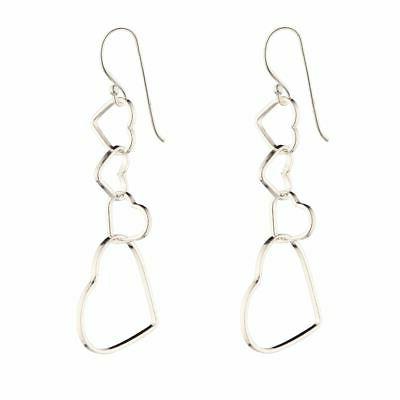 donna argento 925 quattro cuori intrecciati orecchini
