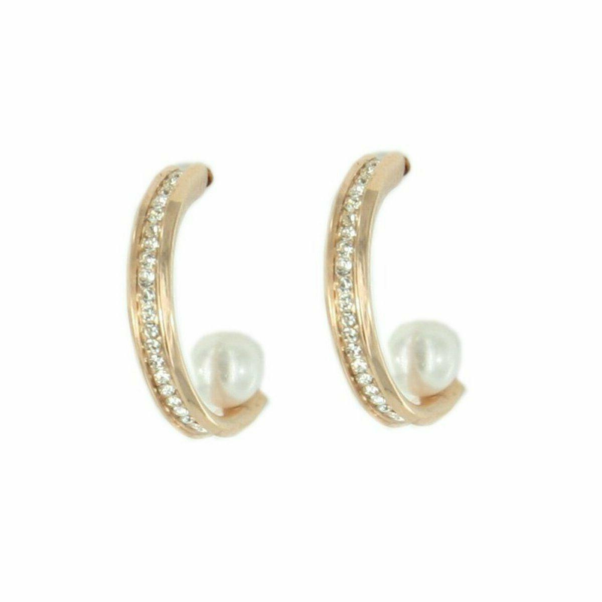 donna orecchini brillantini brillante oro rosa jesr038