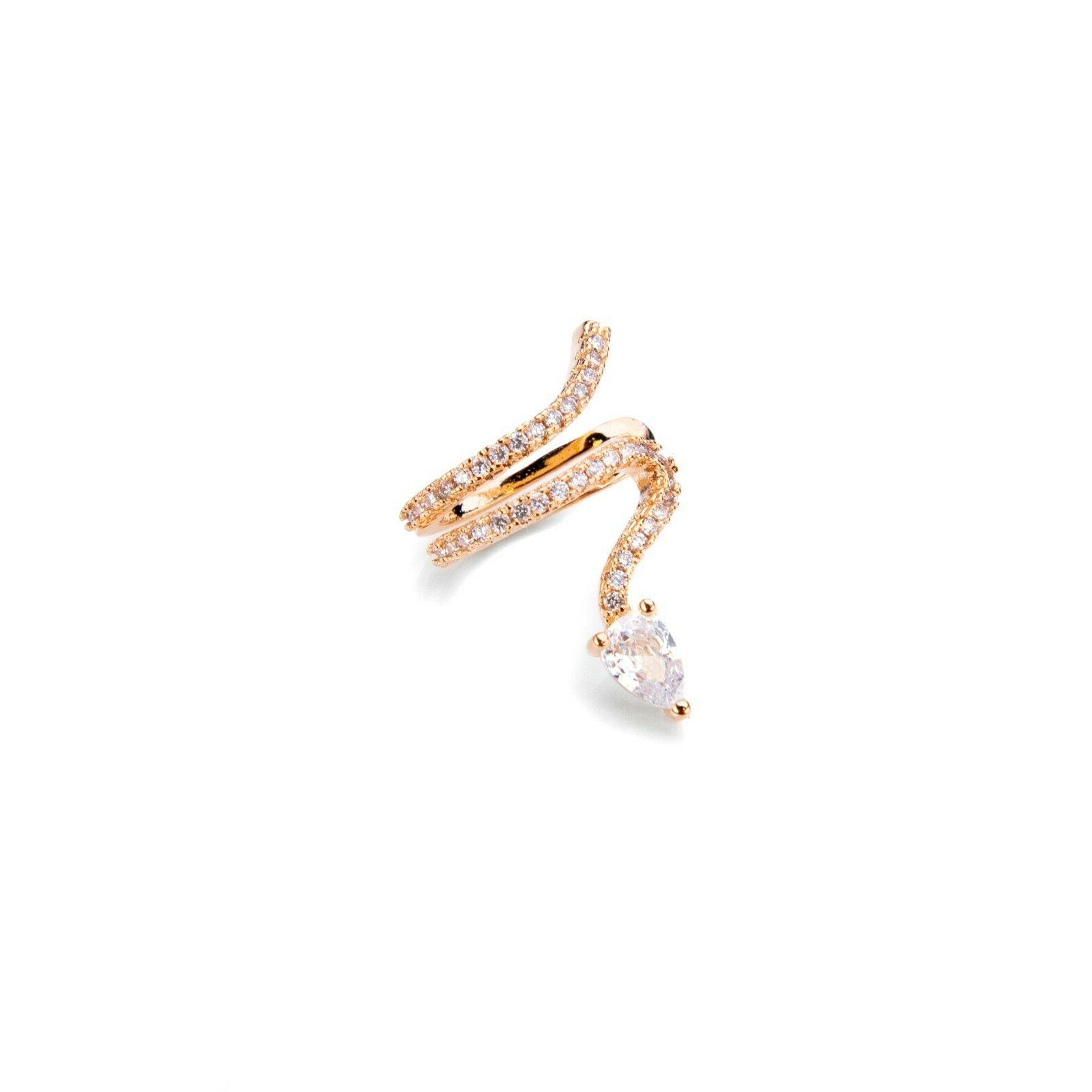 ear cuff donna snake zirconi rose gold