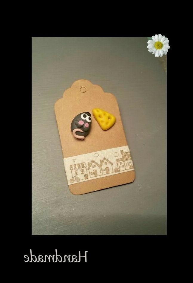 earrings polymer clay mouse orecchini topolino handmade