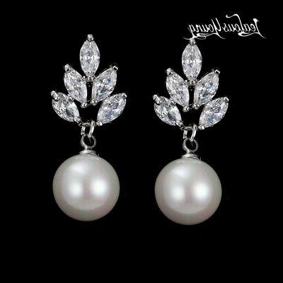 elegante donna rotondo perle finte orecchini per