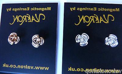 elegante rosa bud stile magnetico orecchini oro