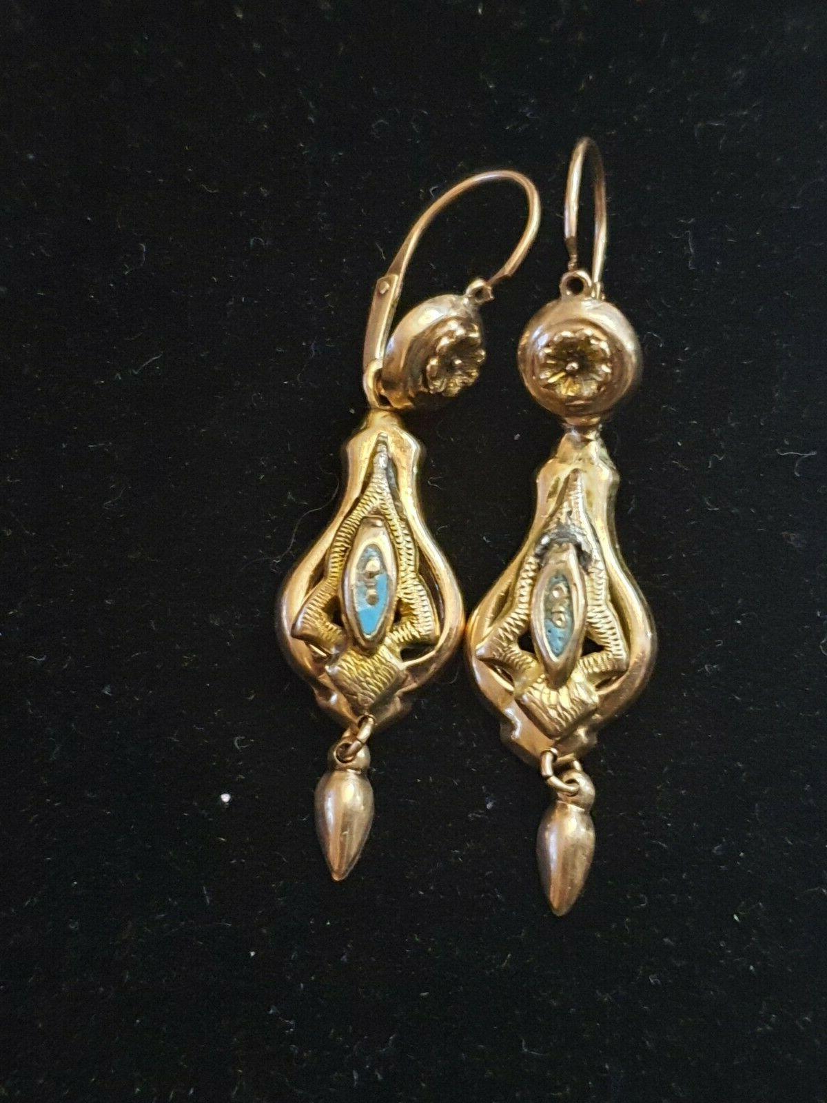 eleganti orecchini borbonici pendenti in oro 12